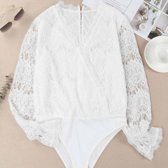 White Lace Bodysuit - Picture 5 of 10